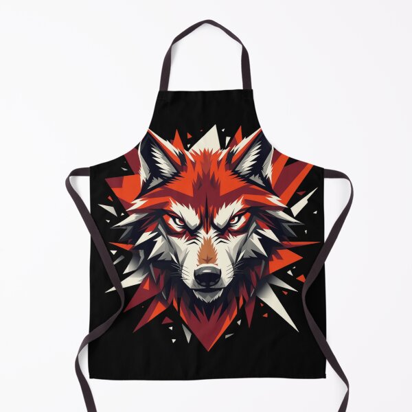Artikelvorschau, Geometrische Wolfskopfkunst – Wildes Design im Tribal-Stil in Rot und Braun entworfen und verkauft von haitrieuic96.
