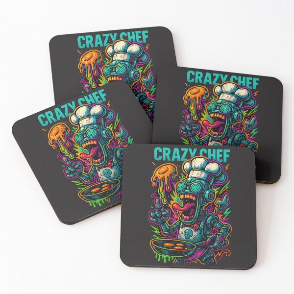 Item preview, Crazy Chef: Neon Robot Culinary Chaos designed and sold by Thaivi Design.