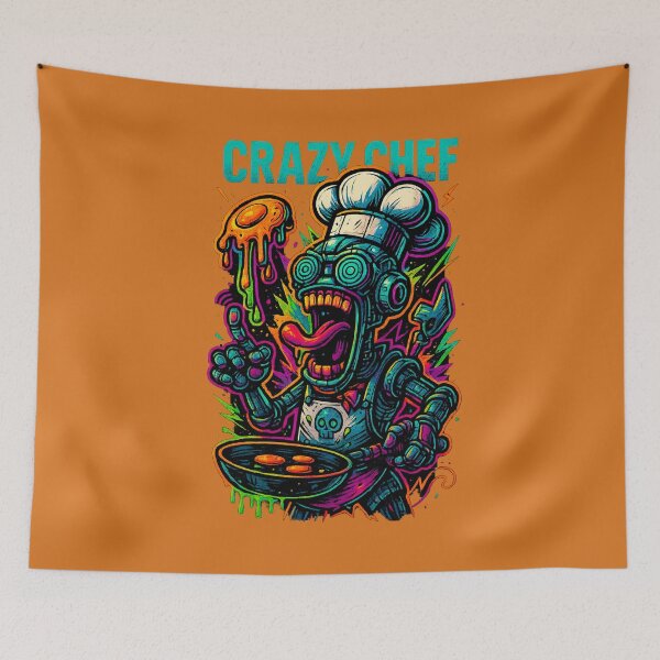 Item preview, Crazy Chef: Neon Robot Culinary Chaos designed and sold by Thaivi Design.
