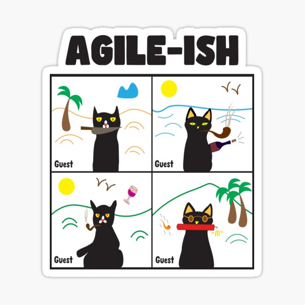Artikel-Vorschau von Agile-ish – Entwicklerleben, aber dysfunktional, designt und verkauft von Sarcastic designs.