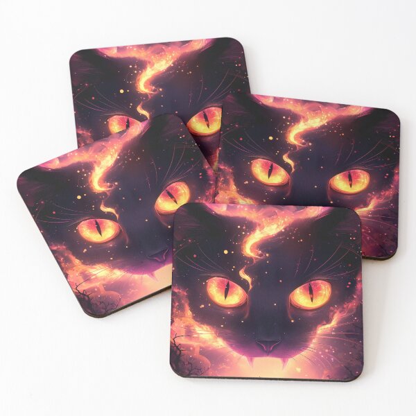 Item preview, Celestial Eyes Savannah Cat Fiery Gaze Fantasy Battle Girl Silhouette Burning World designed and sold by mildaclairmo.