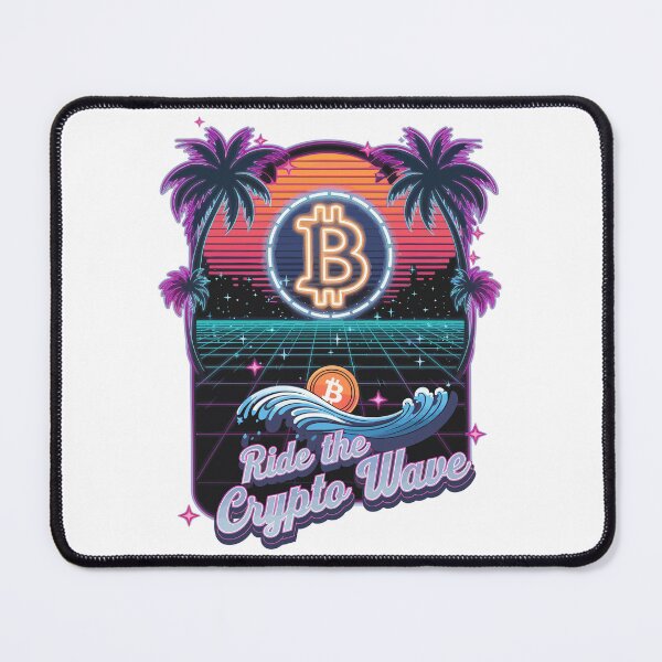 Item preview, Ride the Crypto Wave – Retro Bitcoin Sunset Design designed and sold by BeamiCreations.