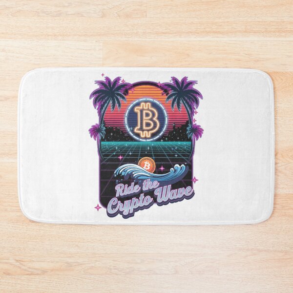 Item preview, Ride the Crypto Wave – Retro Bitcoin Sunset Design designed and sold by BeamiCreations.