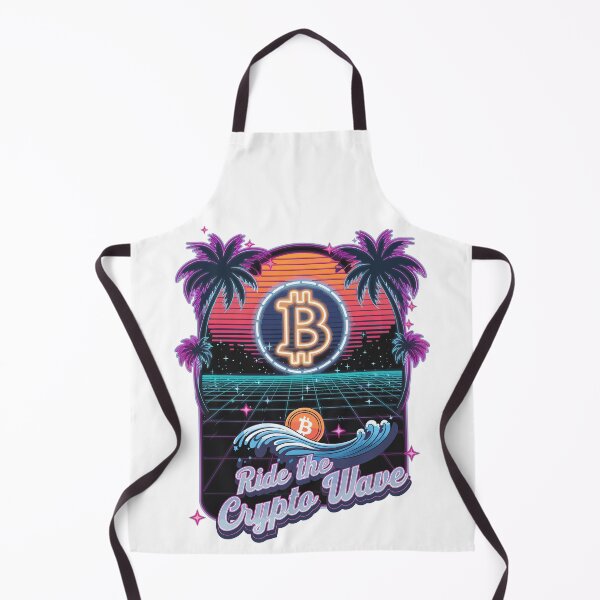 Item preview, Ride the Crypto Wave – Retro Bitcoin Sunset Design designed and sold by BeamiCreations.