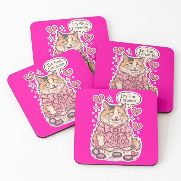 Item preview, I’m Fine, I Promise – Messy Coquette Crying Cat designed and sold by Kubiru.