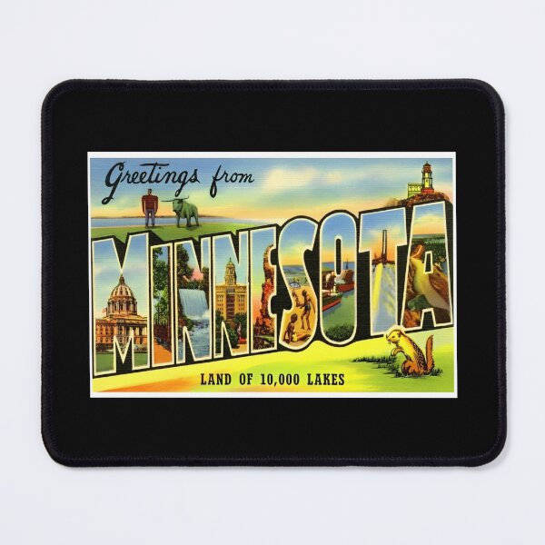 Item preview, Retro Minnesota Postcard Style Travel Print Design designed and sold by DankThreads.