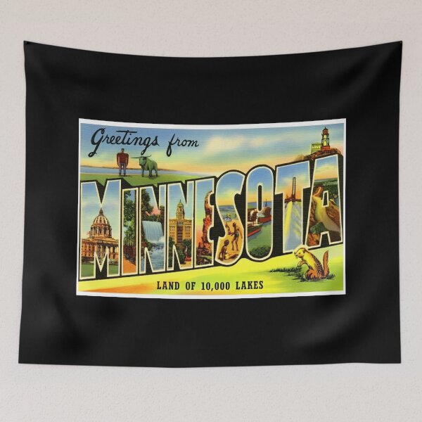 Item preview, Retro Minnesota Postcard Style Travel Print Design designed and sold by DankThreads.