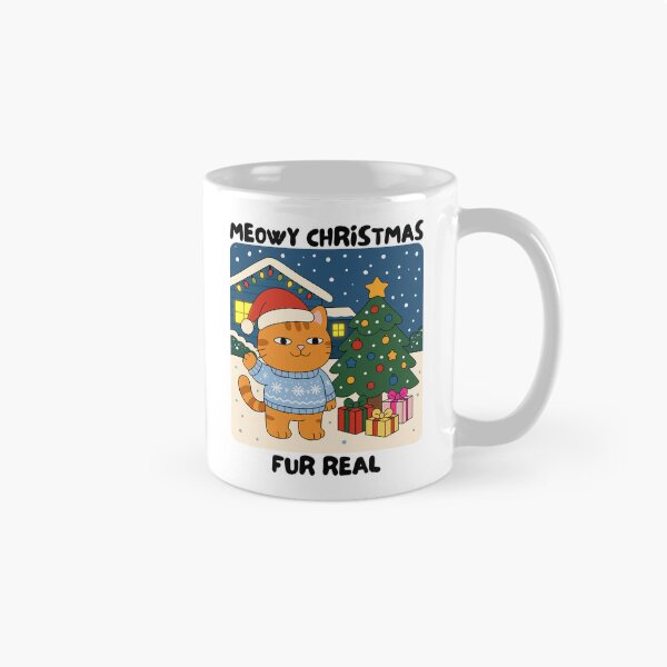 Item preview, Christmas Cat with Santa Hat and Tree Coffee Mug designed and sold by digifylab.