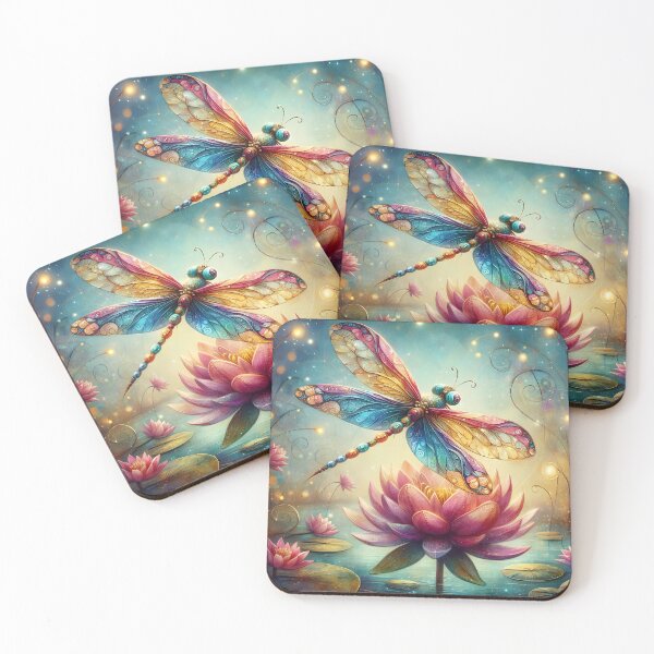 Item preview, Lotus Lilly Pad Pond Dragonfly Fantasy designed and sold by BreezyDawnDesigns.