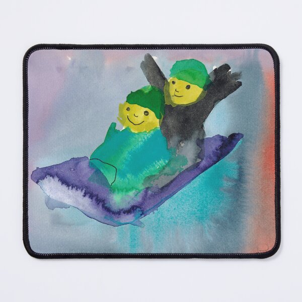 Item preview, A Playful Watercolor Artwork of a Toboggan Ride designed and sold by Rita Winkler.