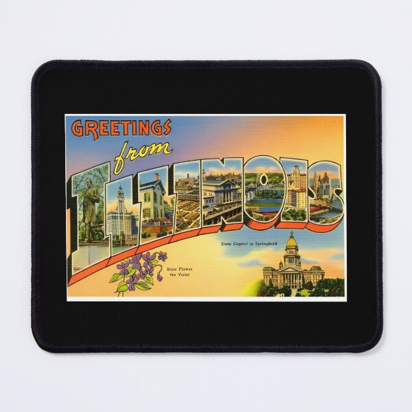 Item preview, Vintage Illinois Travel Poster Wall Art Design designed and sold by DankThreads.