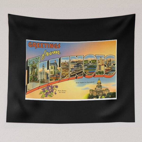 Item preview, Vintage Illinois Travel Poster Wall Art Design designed and sold by DankThreads.