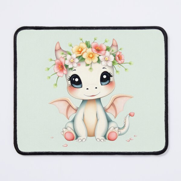 Item preview, Adorable Baby Dragon with Flower Crown designed and sold by NaughtyMeow.