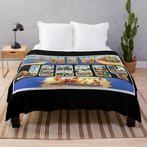 Item preview, Greetings from New Jersey Retro Travel Poster Design designed and sold by DankThreads.