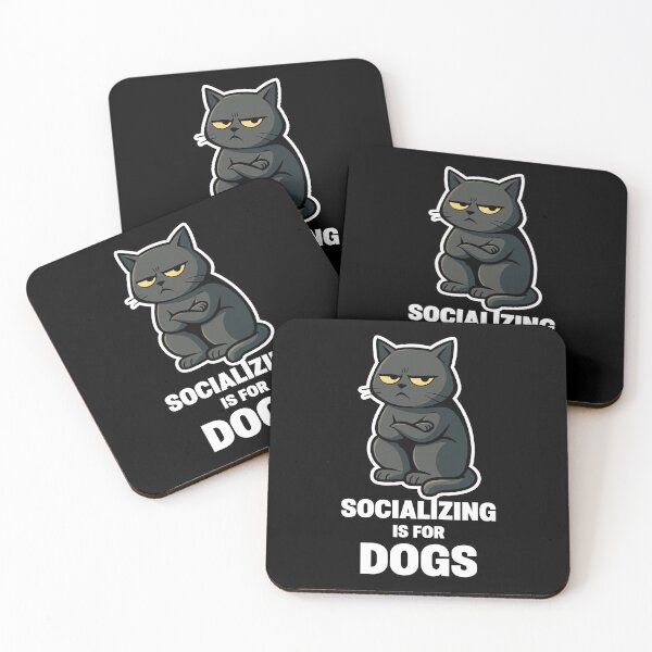 Item preview, Socializing Is for Dogs – Antisocial Cat Mood designed and sold by Karma Design.