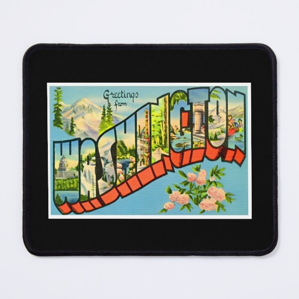 Item preview, Vintage Washington State Travel Poster Design designed and sold by DankThreads.