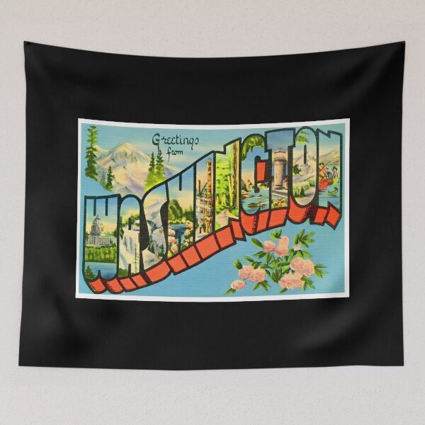 Item preview, Vintage Washington State Travel Poster Design designed and sold by DankThreads.