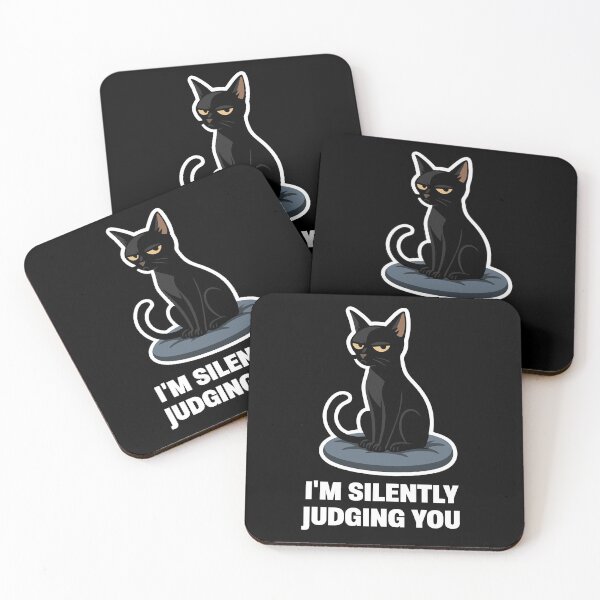 Item preview, I’m Just Judging You – Sarcastic Black Cat Design designed and sold by Karma Design.
