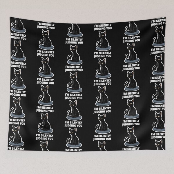 Item preview, I’m Just Judging You – Sarcastic Black Cat Design designed and sold by Karma Design.
