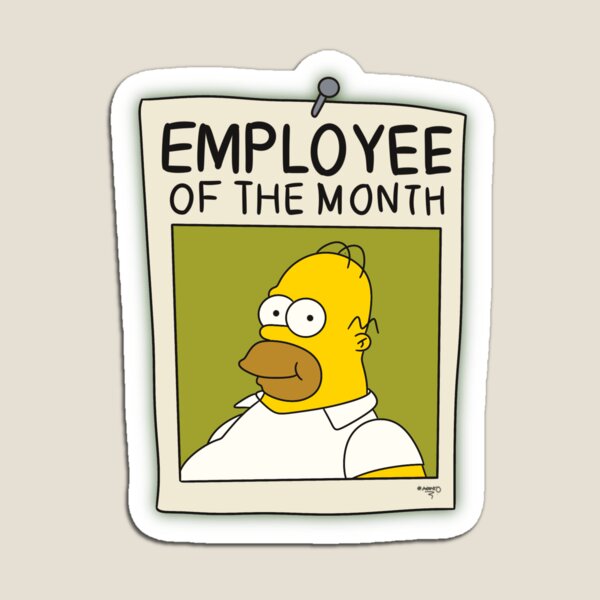 Item preview, Homer Simpson Employee of the Month – Funny Retro Fan Art designed and sold by Agente Orange.
