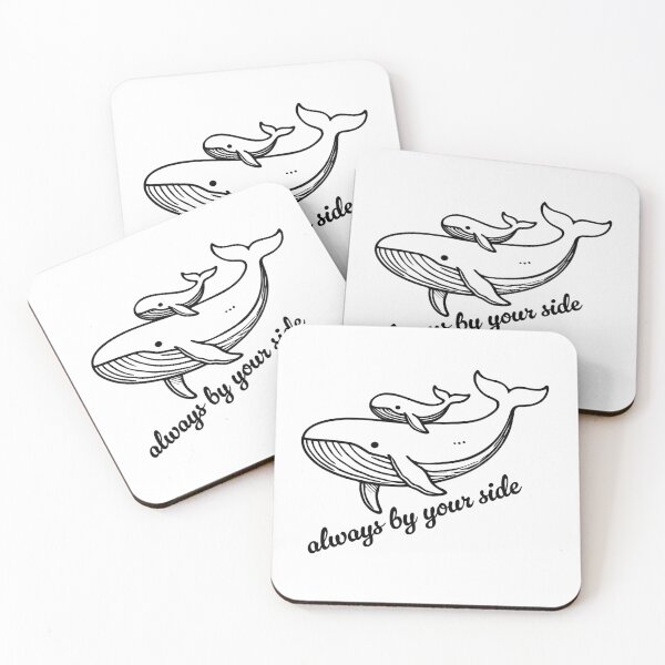 Item preview, Always By Your Side Whales Minimal White designed and sold by reka-designs.
