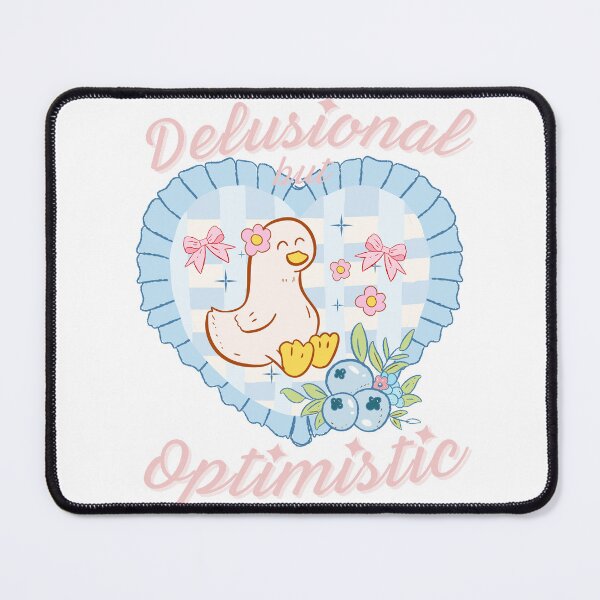 Item preview, Delusional but Optimistic, Funny Coquette Graphic Aesthetic Goose Shirt, Cottagecore Soft Girl designed and sold by ThirdShelfStudio.