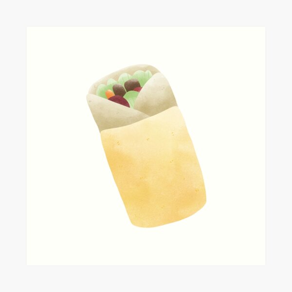 Item preview, Cute Burrito Wrap Illustration - Foodie Art Design designed and sold by inelistudio.