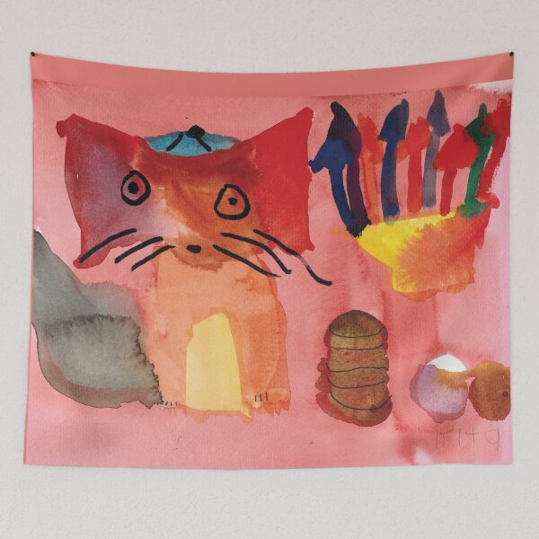 Item preview, Watercolor Chanukah Fox with Menorah Candles: Festive Hanukkah Art designed and sold by Rita Winkler.