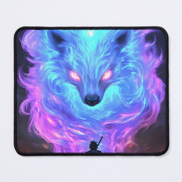 Item preview, Flamebound Warriors Fate Blue Wolf Spirit Magic Warrior Firelight Fantasy Duel Epic Standoff designed and sold by earlobejerk.