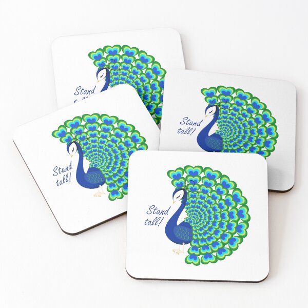 Item preview, Stand tall! Affirmation with Graceful Peacock designed and sold by JohanaStyle.