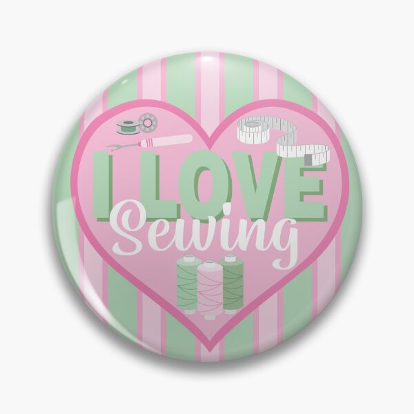 Item preview, Fabric Panels I Love Sewing - APPLE AND PINK designed and sold by StellarFX.