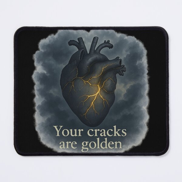 Item preview, Your Cracks Are Golden – Kintsugi Heart Healing Art designed and sold by ArtbyCrystal.