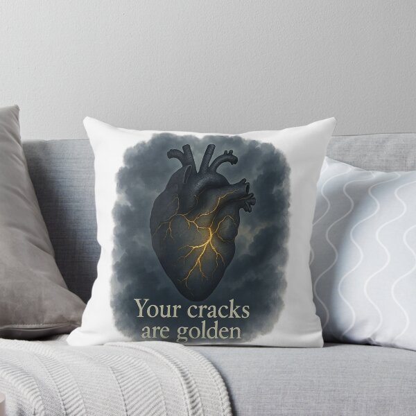 Item preview, Your Cracks Are Golden – Kintsugi Heart Healing Art designed and sold by ArtbyCrystal.