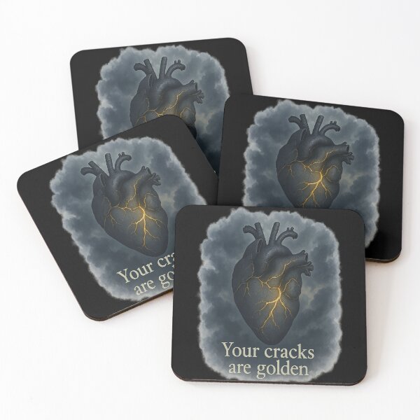 Item preview, Your Cracks Are Golden – Kintsugi Heart Healing Art designed and sold by ArtbyCrystal.