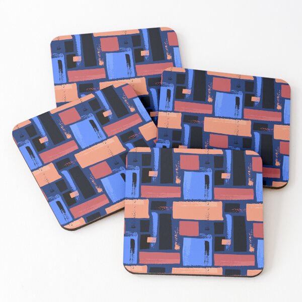 Item preview, Bright Blue And Soft Orange Rectangle Designs Pattern designed and sold by DEC02.