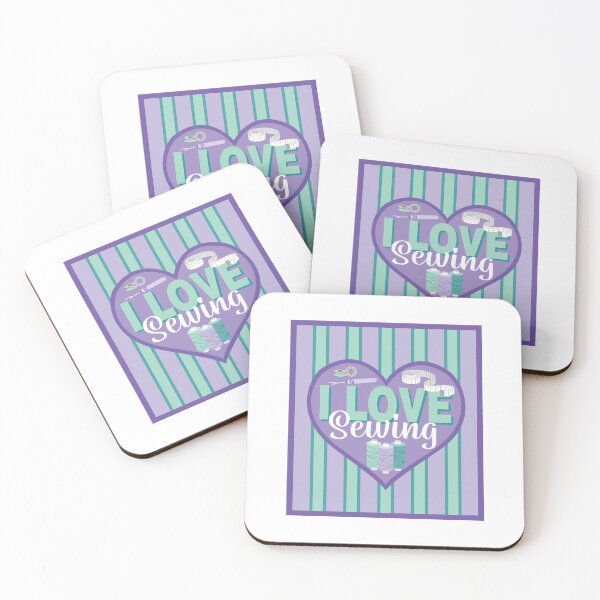 Item preview, Fabric Panels I Love Sewing - LAVENDER AND MINT designed and sold by StellarFX.