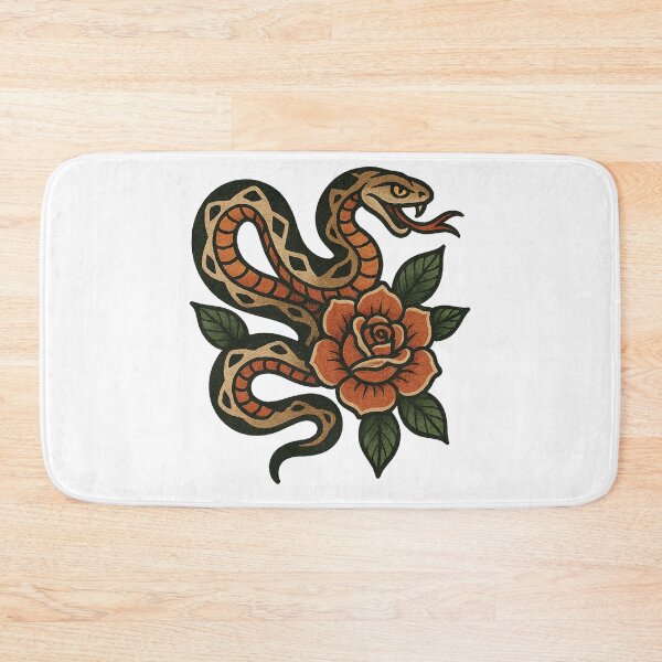 Item preview, Coiled Snake Wrapped Around Orange Rose designed and sold by IllustrifyArts.