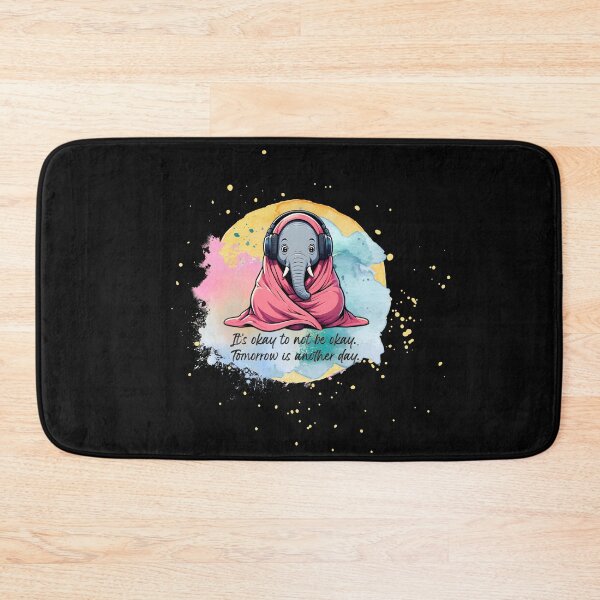 Item preview, "It's Okay To Not Be Okay" - Overstimulated Elephant, with artsy watercolors designed and sold by RisenAgain - Quantum BrainGlitch | Designs.