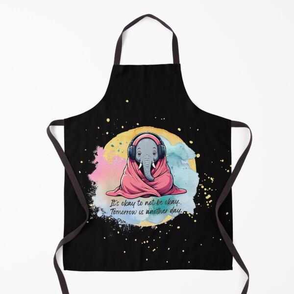 Item preview, "It's Okay To Not Be Okay" - Overstimulated Elephant, with artsy watercolors designed and sold by RisenAgain - Quantum BrainGlitch | Designs.