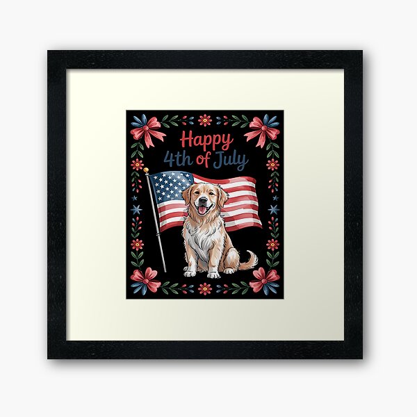 Item preview,  July Golden Dog USA Coquette Bow Summer, Dog Mama designed and sold by MAKOPOKOShop.