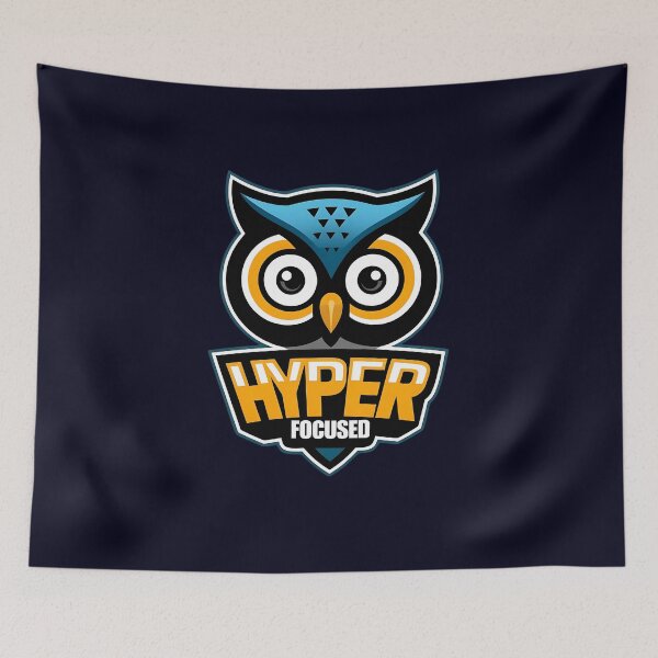 Item preview, "Hyper Focused" Owl - Hero Logo Style designed and sold by RisenAgain - Quantum BrainGlitch | Designs.