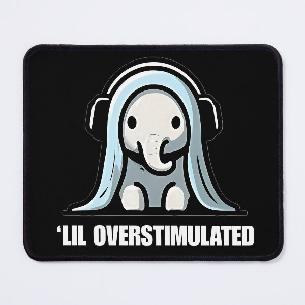 Item preview, "'Lil Overstimulated" Elephant , Cartoon Style designed and sold by RisenAgain - Quantum BrainGlitch | Designs.