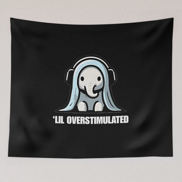 Item preview, "'Lil Overstimulated" Elephant , Cartoon Style designed and sold by RisenAgain - Quantum BrainGlitch | Designs.