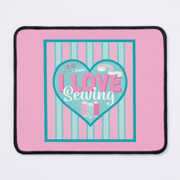 Item preview, Fabric Panels I Love Sewing - PINK AND BLUE designed and sold by StellarFX.