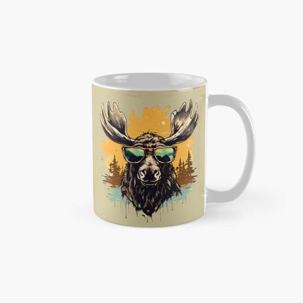 Item preview, Vintage Moose Wearing Cool Sunglasses designed and sold by NaughtyMeow.