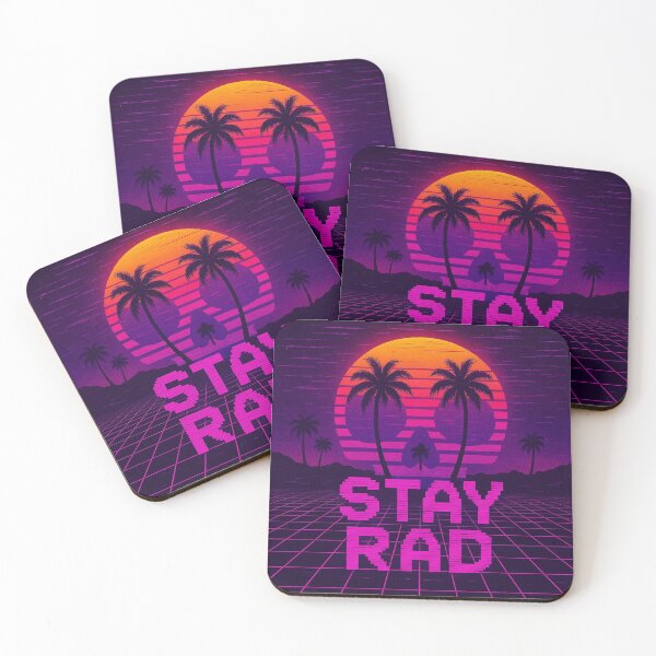 Item preview, Stay Rad – 80s Vaporwave Sunset Tee and Sun Skull designed and sold by lapart.