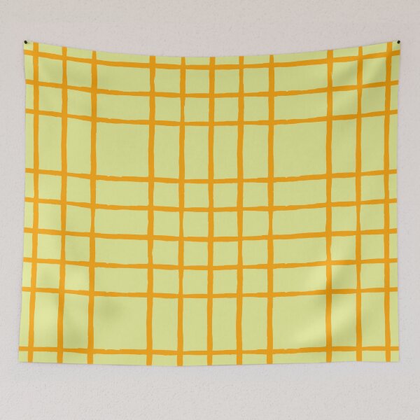 Item preview, Amber Yellow Grid on Pastel Lime — Seamless Minimalist Pattern Design designed and sold by UniqueDesign751.