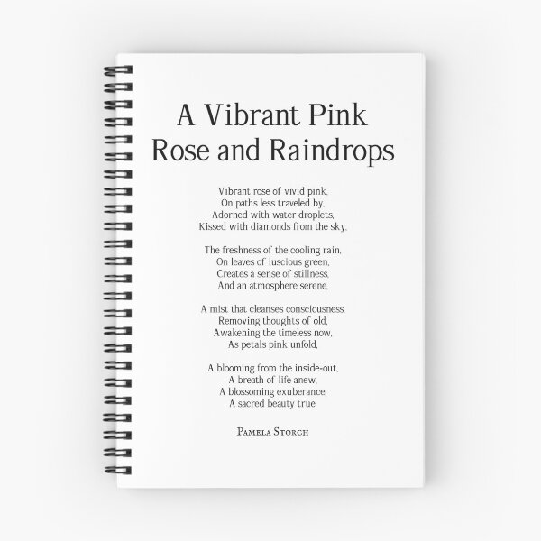 Item preview, A Vibrant Pink Rose and Raindrops Poem by Pamela Storch designed and sold by Pamela Storch.