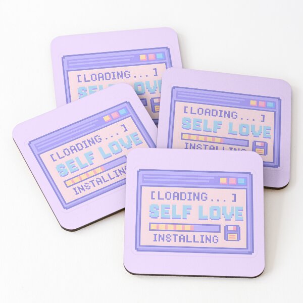 Item preview, [LOADING....] SELF LOVE INSTALLING – Pixel Art Glitch Inspired Self-Care Message designed and sold by Fongser.