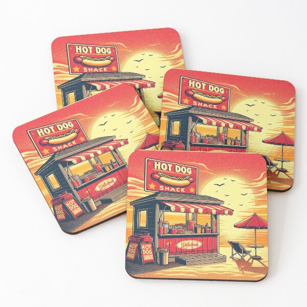 Item preview, Retro Hot Dog Shack on the Beach designed and sold by ArtFactoryAI.
